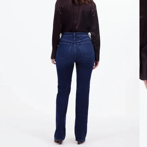 Madewell Curvy Kick Out Full Length Jeans Dark Wash Kingston Wide Bootcut Leg - Picture 4 of 10